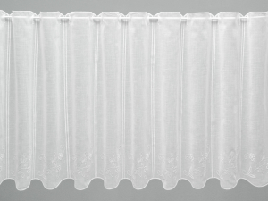 Jacquard, fehér fényáteresztő függöny, méterárú hímzett „1 rész 16cm“