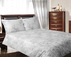 Pamut, szatén  ágyneműhuzat, virágokkal szürke bézs méretei: 70cm×90cm (2db) + 140cm×200cm (2db)