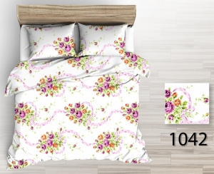 Krepové ložní prádlo „Kvety“ rozměrů: 70cm×90cm (2ks) + 140cm×200cm (2ks)