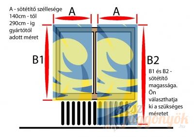 Sötétítő függöny, méterárú, szürkés - barna 