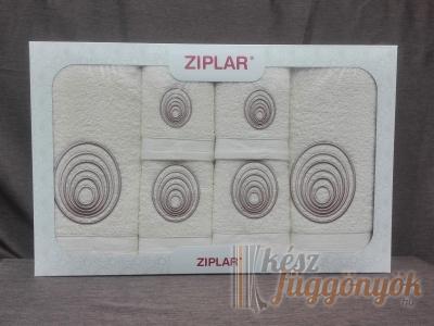 Ziplar 6 darabos kéztötrlő és törölköző set hímzése: “Espiral” árnyalata: krém