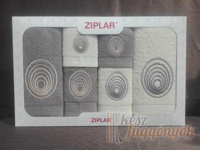Ziplar 6 darabos kéztötrlő és törölköző set hímzése: “Espiral” árnyalata: szürke