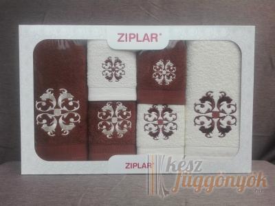 Ziplar 6 darabos kéztötrlő és törölköző set hímzése: “Austrália” árnyalata: barna
