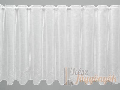Jacquard, fehér fényáteresztő függöny, méterárú hímzett „1 rész 16cm“