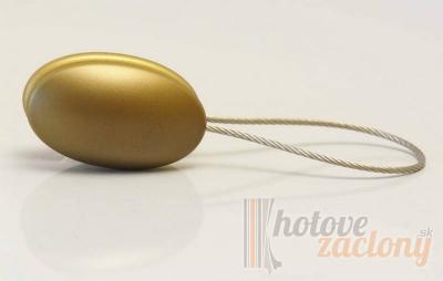 Magnetka oceľová na záves alebo záclonu farby: staré zlato, tvaru: ovál, rozmeru: 55cm 