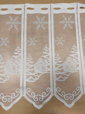Záclona farebná metrážová žakarová vitrážka „vánoční“