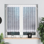Jacquard, fényáteresztő függöny, méterárú „nemgyűrődő mintázot egészmagasságában&quot; nyílások 12cm