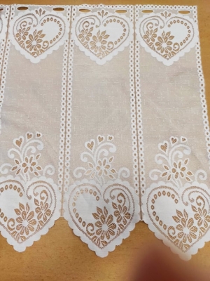 Rövid, vitrázs, fényáteresztő függöny, méterárú Jacquard 