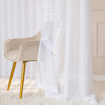 Hotová záclona biela na kruhy – hladký voál bez vzoru