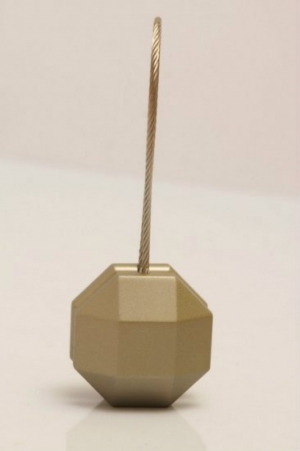 Magnetka oceľová na záves alebo záclonu farby: platyna, tvaru: päťuholník a rozmeru: 35cm