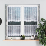 Záclona biela žakarová s otvormi – výška 120 cm (metráž)