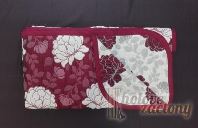 Přehoz bavlna / polyester bordový „Růžičky“ rozmerů: 210 × 230cm