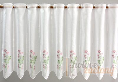 Záclona metrážová vitrážka s ružovými květy „V/693“