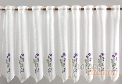 Záclona metrážová vitrážka s fialovými květy „V/693/02“
