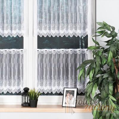 Záclona bílá žakárová s otvory – výška 120 cm (metráž)