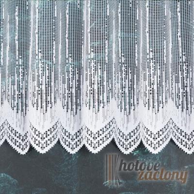 Záclona bílá žakárová s otvory – výška 120 cm (metráž)