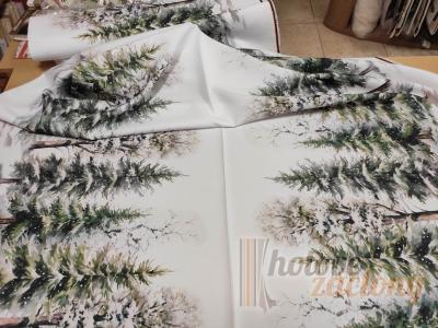 Vánoční látka v metráži dizajn: stromy na bílem podkladě