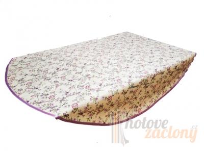 Okrouhlý dekorační obrus lemovaný Ø 160cm květy 04