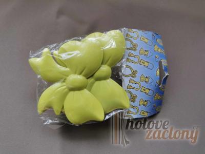 VÝPRODEJ! Dekorační žabka bareva: žlutá, vzor mašle.