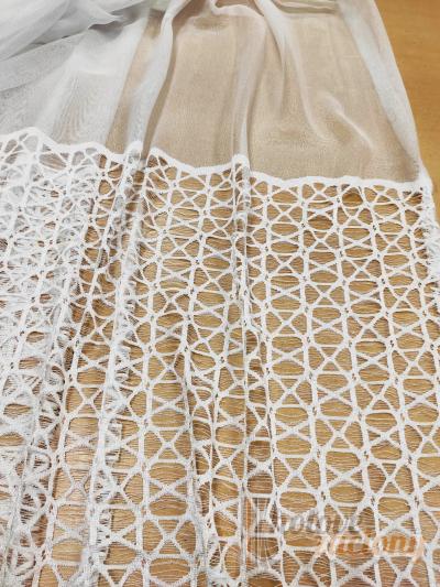 Záclona metrážová Žakár „bílá“ vzor 50cm