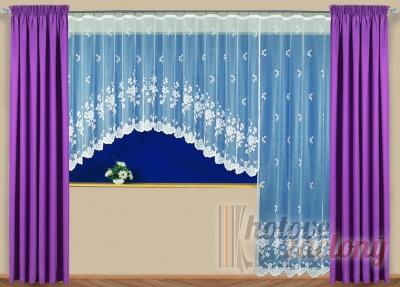 Hotová záclona Žakár „Lotris“ okno anebo dveře