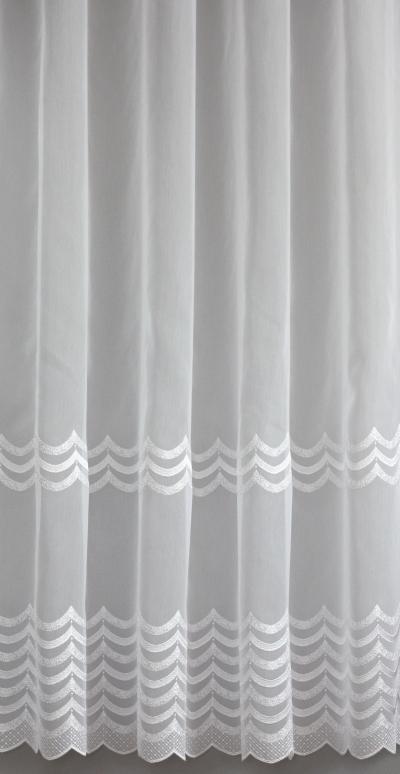 Záclona metrážová bielé sablé so záťažovým olovkom „H2/4937/290/01