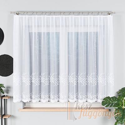 Fehér jacquard méterárú függöny „023297/000/001” – elegáns klasszikus minta