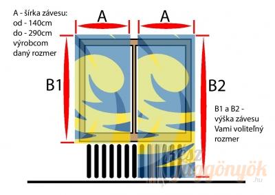 Könnyű dekorációs függöny, méterárú, „kékes körök“