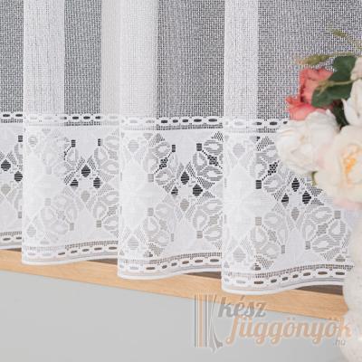 Jacquard, fehér fényáteresztő készfüggöny 