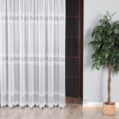 Jacquard, fényáteresztő fehér színű függöny, méterárú „nemgyűrődő“