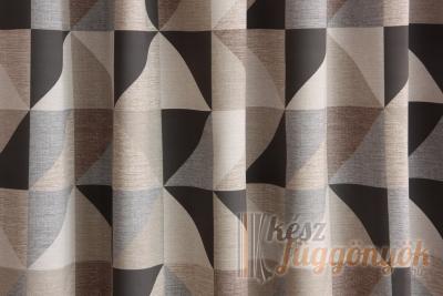 Black-out sötétítő függöny, méterárú, „Hoya“ szürkés - barna mintás 01