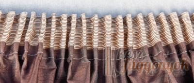 Black-out sötétítő függöny, méterárú, „Hoya“ szürkés - barna mintás 01