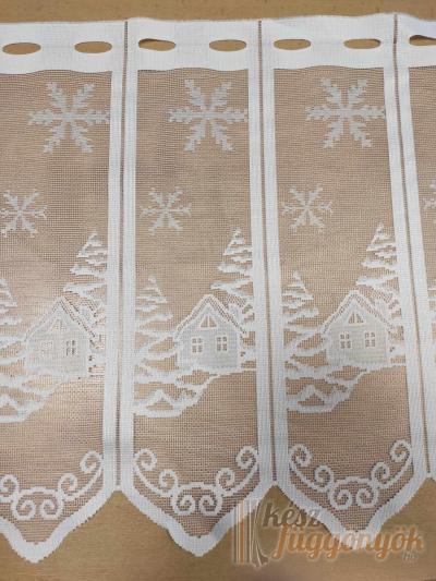 Rövid, vitrázs, fényáteresztő függöny, méterárú „karácsonyi“