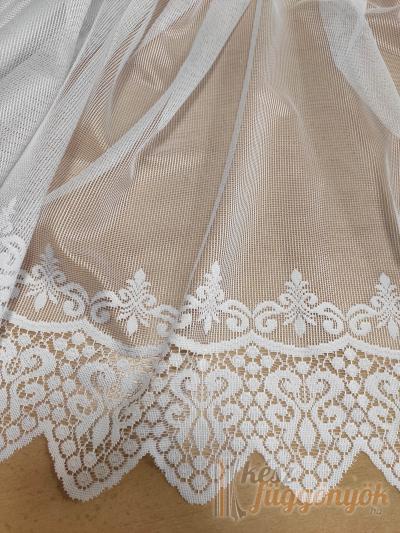 Rövid, fehér, fényáteresztő függöny, méterárú Jacquard "054560"