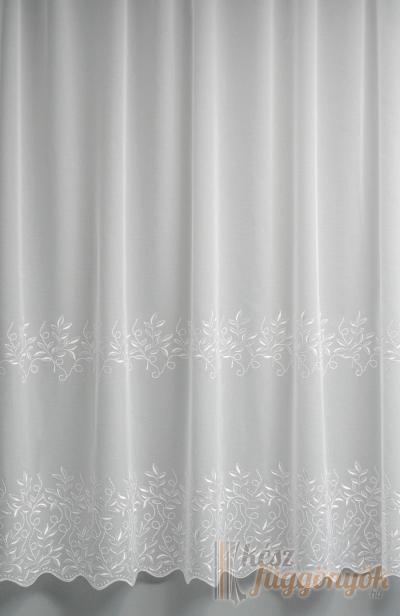 Voile, fényáteresztő függöny, hímzett fehér méterárú „H2/1827“