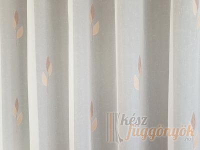 Bonita 02 voál méterárú függöny – fehér alapon bézs levélmintával
