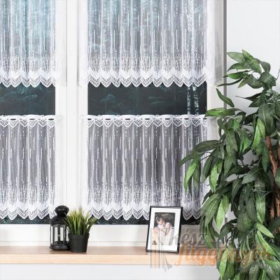 Fehér jacquard függöny lyukakkal – 120 cm magasság (méteres)