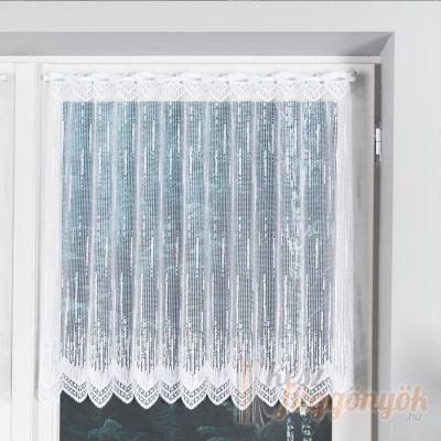 Fehér jacquard függöny lyukakkal – 120 cm magasság (méteres)