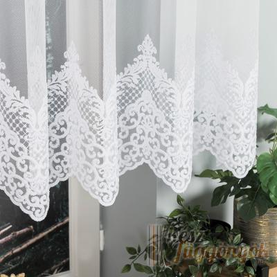 Fehér hímzett függöny 120 cm magasság (méterárú)