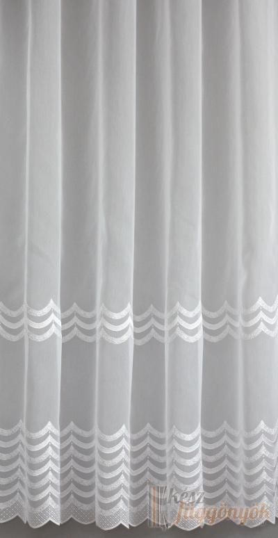 Voile, fehér fényáteresztő függöny, hímzett sablé méterárú „H2/4937/290/01