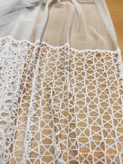 Jacquard, fényáteresztő függöny, méterárú „fehér“ minta magassága 50cm