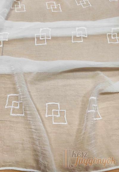 Fehér méterárú hímzett kreš függöny súlyzólánccal – elegáns, texturált megoldás