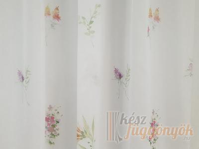 Organza méterárú függöny színes virágmintával 5355/290/01 – finom és dekoratív anyag méretre