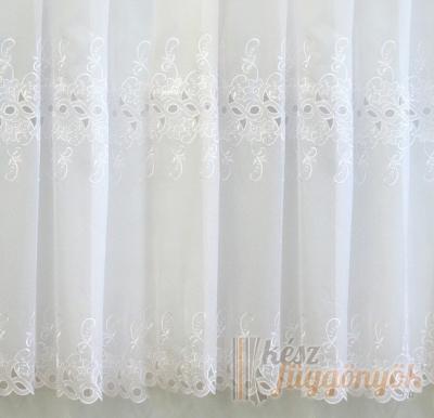 Fehér hímzett méterárú függöny H2/154 – finom és elegáns anyag méretre