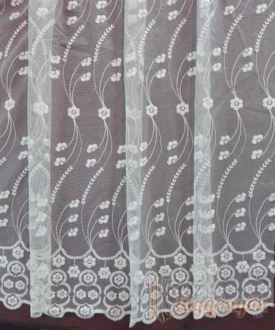 Ofelia krém színű tyl hímzett méterárú függöny 250 cm – elegáns és légies anyag