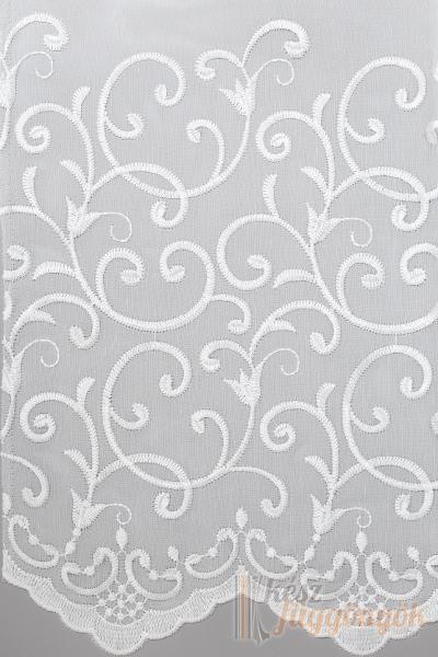 6975 fehér hímzett méterárú függöny – elegáns és légies anyag méretre