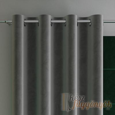 Készrevarrt, sötétítő függöny, „Velvio“ 2db sötét szürke körökre
