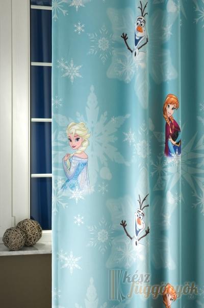 Készrevarrt, black-out gyerekmintás sötétítő „Frozen“ 180cm × 150cm varrasnál meghuzodot egy szál
