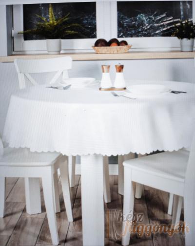 Fehér köralakú teflonos asztalterítő, átmérője Ø 150 cm