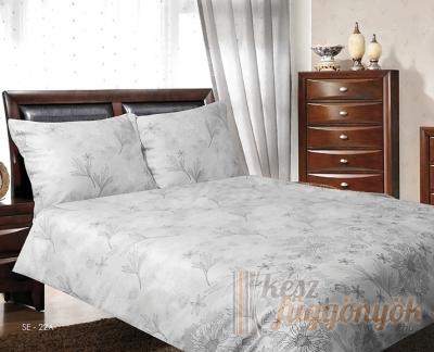 Pamut, szatén  ágyneműhuzat, virágokkal szürke bézs méretei: 70cm×90cm (2db) + 140cm×200cm (2db)